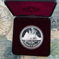 1987 Canada 1 Dollar Silver Proof Coin Davis Strait