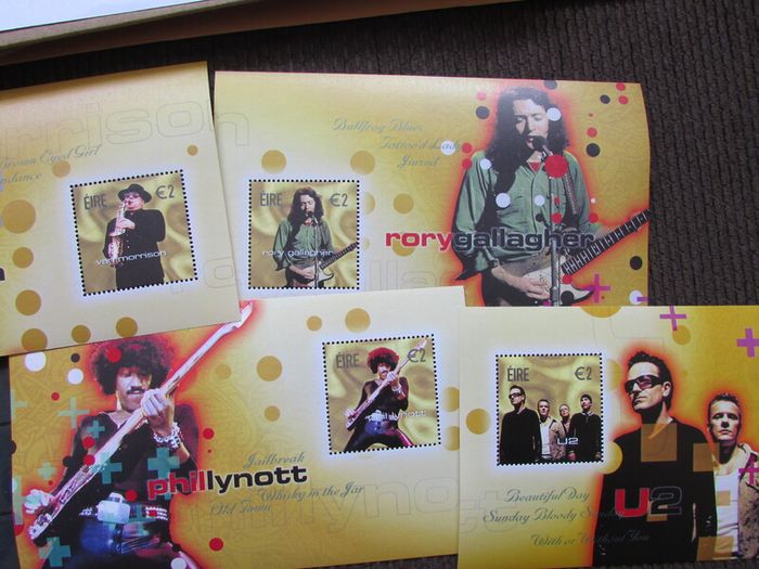 Irish Rock Legends.Set of Four Mini Sheets.2002.MNH.