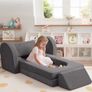 Kids Play Sofa 10-Pieces Toddler Chair Fold Out Bed Foam Modular Couch for Girls Boy Image 4