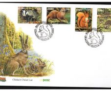 2002 Ireland Irish Animals featuring Badger, Otter, Red Squirrel & Hedgehog Stamps An Post First Day Cover (FDC)