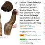7 Piece LaaVoo 22inch Balayage Brown - blonde Human Hair Extensions Weft for Sewing Weave Remy Hair Extensions, 100g Image 8