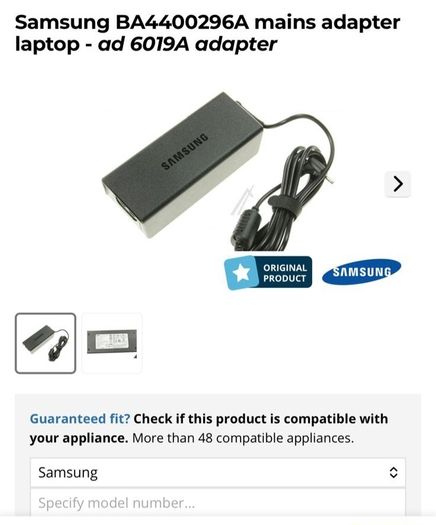 Samsung Laptop Power Cable