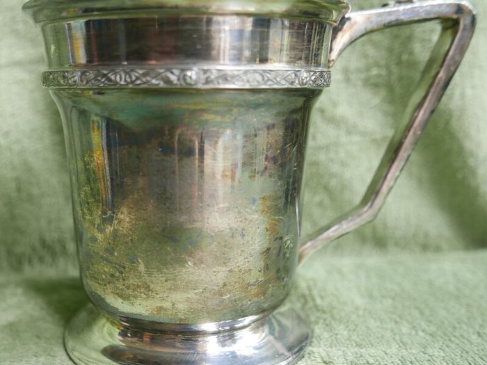 Vintage "A B & S" -Atkin Brothers & Sons, Silver-Plated Mug 1853s