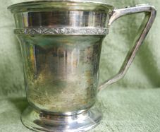 Vintage "A B & S" -Atkin Brothers & Sons, Silver-Plated Mug 1853s
