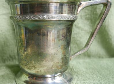 Vintage "A B & S" -Atkin Brothers & Sons, Silver-Plated Mug 1853s