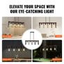4-Light Kitchen Island Pendant Lights, 60W, Adjustable Dining Room Light Fixture with 2 x 6" and 6 x 12" Rods, Industrial Metal Frame Farmhouse Linear Chandeliers Lighting for Dining Room, E27 Image 6