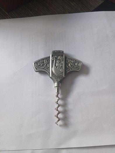 Vintage Norwegian Konge Tinn Pewter Viking Corkscrew - Hardanger Bestikk Boxed