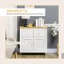 Sideboard Storage Cabinet, Modern Kitchen Cupboard with Double Doors and Drawers for Dining Room Image 3