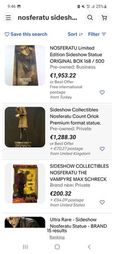 Nosferatu Sideshow Collectibles - Universal Monsters Statue Figure Model (112 of 500 made) RARE