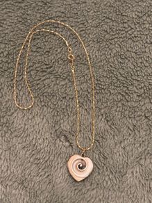 Vintage Heart Shaped Necklace with Shiva Shell