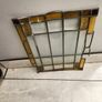 Vintage leaded glass with curved brass screen . Image 5
