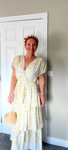 floral summer wedding guest tiered dress