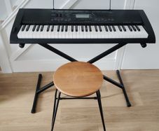 Casio keyboard, stand and stool