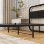 4ft6 Double Bed Frame with Headboard,Bed Base,Black Metal Platform Bed Frame with Mattress Base,Metal Slat Support,Underbed storage,for Bedroom Image 5