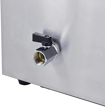 1500W Food Warmer Stainless Steel Steam Table Temperature Control for Catering and Restaurant, GN 1/3x2, 1/6x2 Pans with Lids