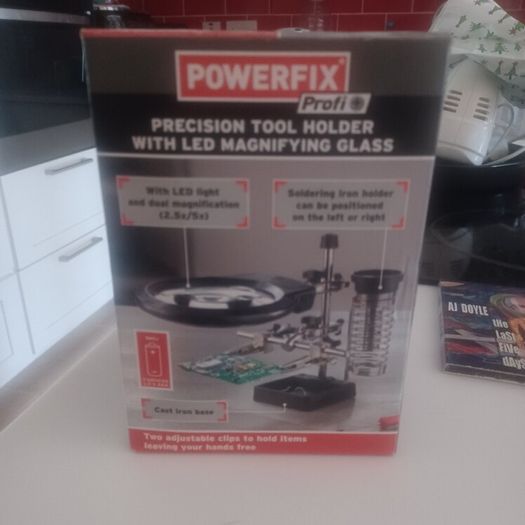 precision tool holder with led magnifying glass