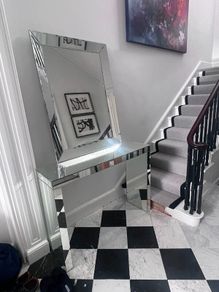 Mirrored Console Table & Matching Mirror for sale