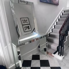 Mirrored Console Table & Matching Mirror for sale