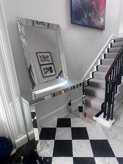 Mirrored Console Table & Matching Mirror for sale