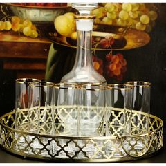 Retro Bohemian Crystal Decanter & Glasses Set