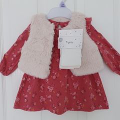 New Baby Girl Dress, Gilet and Tights Age 3-6 months
