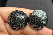 Vintage Black Sequin Earrings