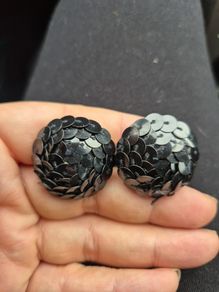 Vintage Black Sequin Earrings