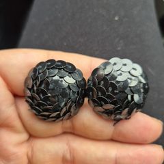 Vintage Black Sequin Earrings