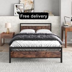 Double Bed Metal Platform Bed Frame