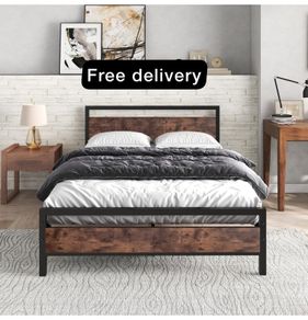 Double Bed Metal Platform Bed Frame