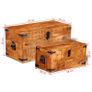 Storage Chest Set 2 Pieces Rough Mango Wood Image 8