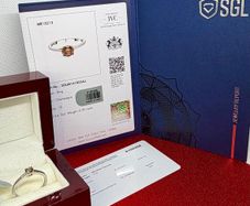 Diamond Rhapsody 950 Platinum SGL Certified Natural Champagne Diamond Solitaire Ring
