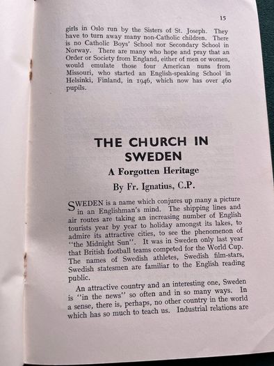 Vintage The Church in Scandinavia booklet