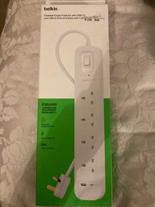 4 Plug surge protector Plugboard - Brand new, still in box.