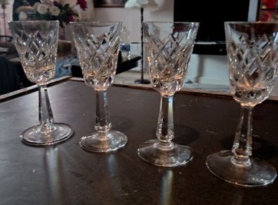 4x O'Brien s Galway crystal wine glasses