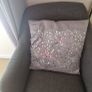Catherine Lansfield Grey Curtains with matching cushion Image 4