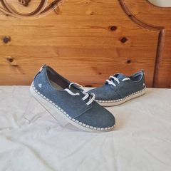 clarks cloudsteppers step glow lace sneakers Size 4.5 eu 37.5 blue canvas in new condition