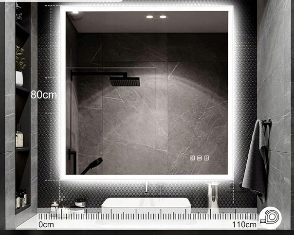 LED Bathroom Mirror 80x60cm