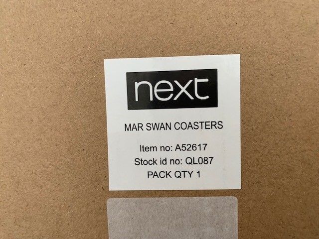 Next swan coaster set with holder - brand new