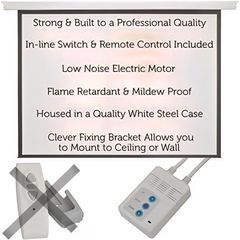 Projector Screen 120 inch (3.32m). Electric Motorised Ceiling/Wall Mountable.