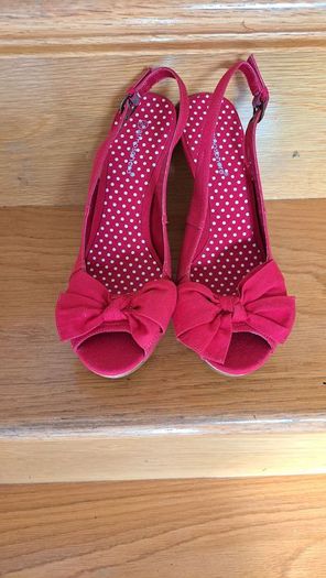 Red slingback sandal