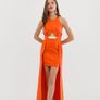 ASOS Orange dress golden belt size 8 Image 3