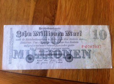1923 German Banknote 10 Million Marks
