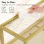 3-Tier Gold Console Table, Tempered Glass Sofa Table, Narrow Side Table, Modern Hallway Table, for Living Room, Foyer, Hallway, Bedroom, Metal Frame, Sturdy, Gold Image 7