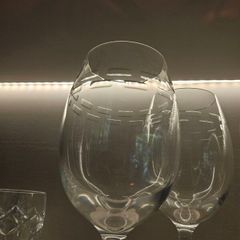 Set of 8 John Rosha very large wine glasses waterford crystal