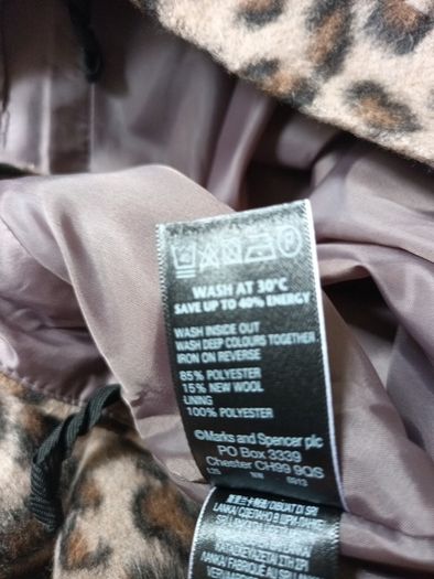 M&S Camel Milx Animal Print  Skirt. S. 16.  B.N.W.T