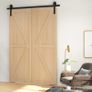 5ft Bi-Folding Sliding Barn Door Hardware Kit - Black Image 8