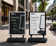 2 Poster Stands A1 Weatherproof in Black | Stand Advertising Can Be Used on Both Sides for 2 Posters
