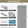 Blackout Folding Door Curtain Magnetic Sliding Door for Closet Pleated Concertina Doorway Curtain Accordion Door Interior Room Divider Bedroom Living Room 42x78,Grey Image 2