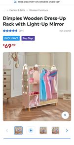 wooden dress up rack with lights